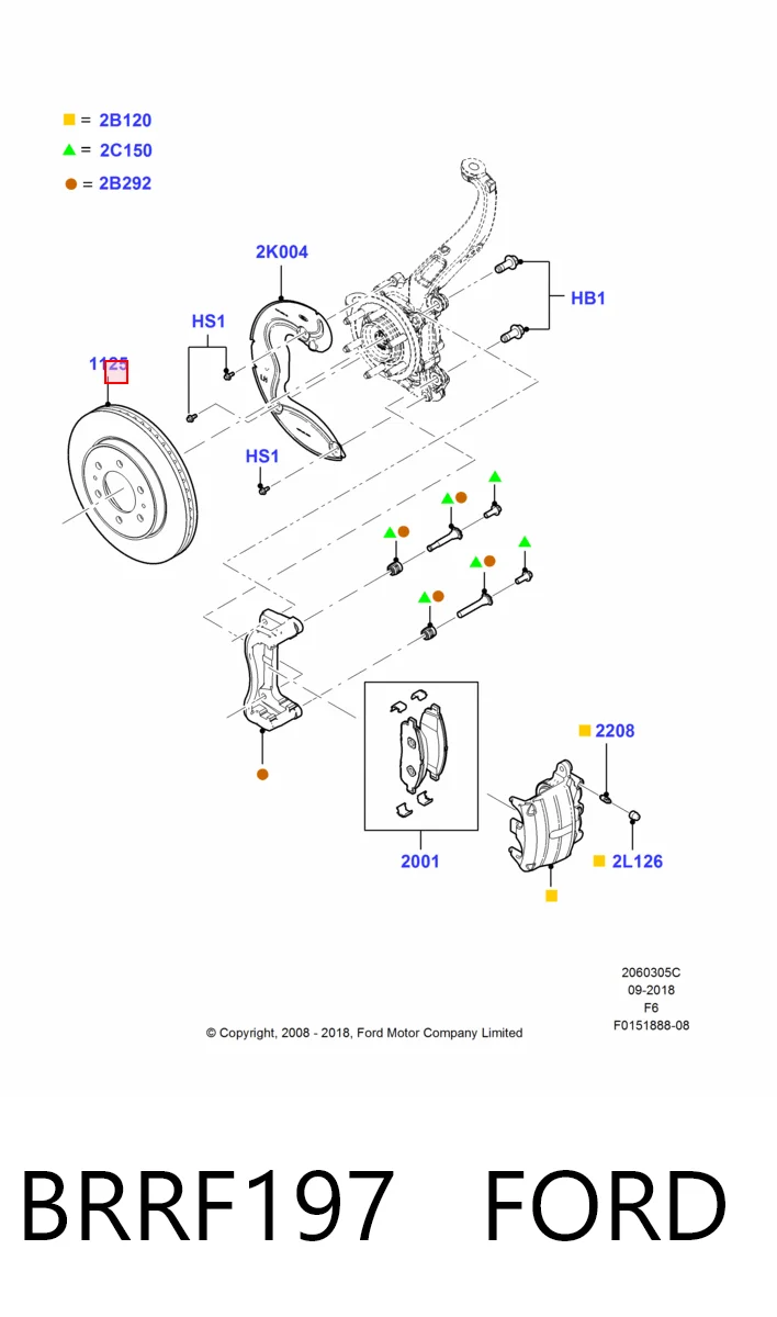 BRRF197 Ford Гальмо дискове переднє