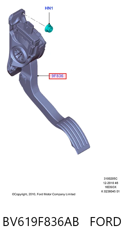 BV619F836AB Mazda Педаль газу (акселератора)