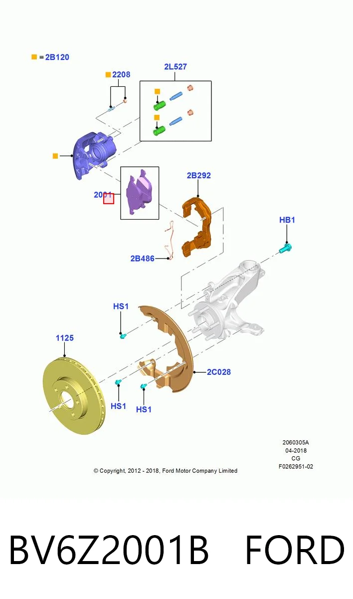 BV6Z2001B Ford Передні гальмівні колодки