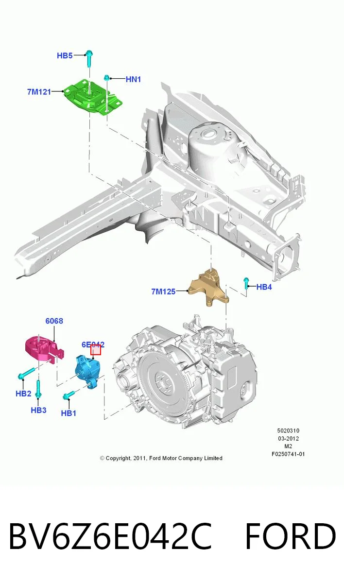 BV6Z6E042C Ford Кріплення коробки передач
