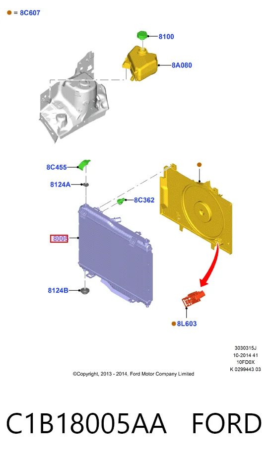 C1B18005AA Ford Радіатор охолодження двигуна