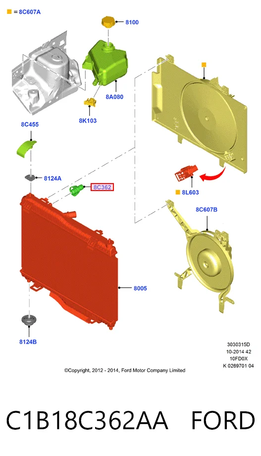 C1B18C362AA Ford Заглушка системи охолодження
