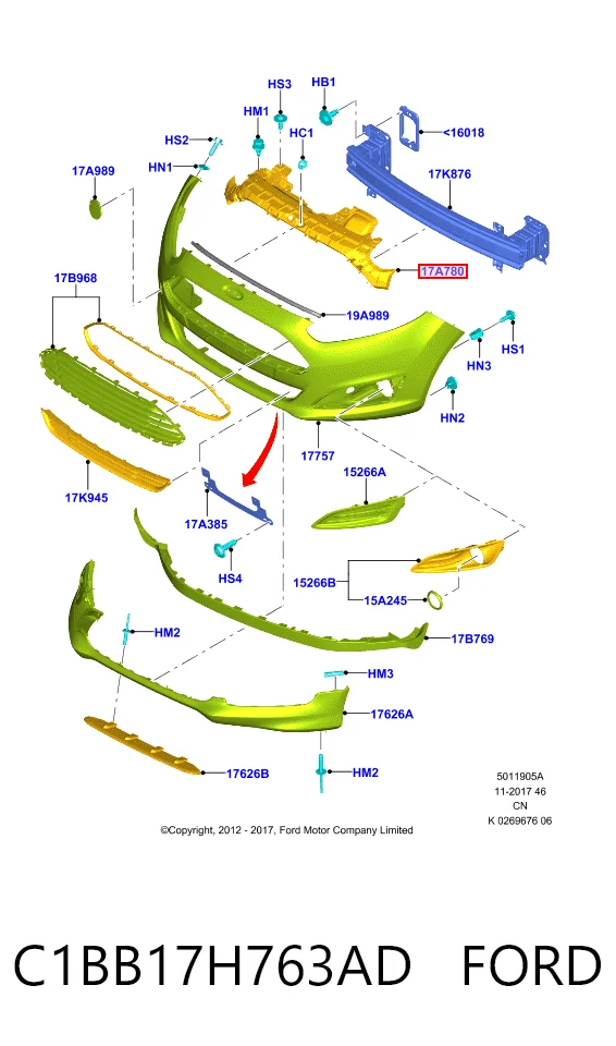 Купити HMPC1BB17H763AD Hmpx Буфер бампера переднього