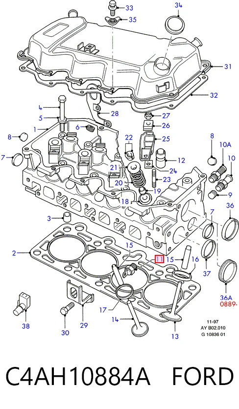 C4AH10884A Ford Покажчик температури охолоджуючої рідини