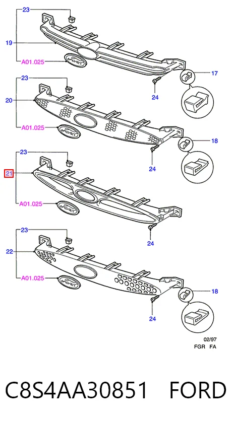 Решітка Ford Escort VII