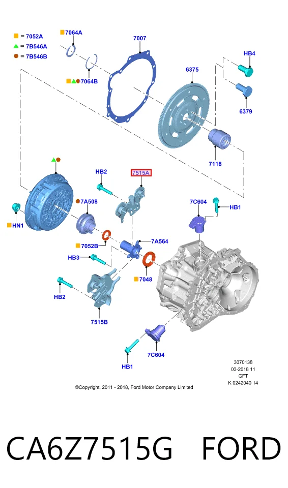 Купити Вилка зчеплення Ford Focus III CB8