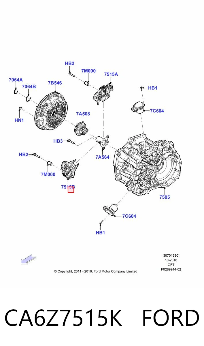 CA6Z7515K Ford Вилка зчеплення