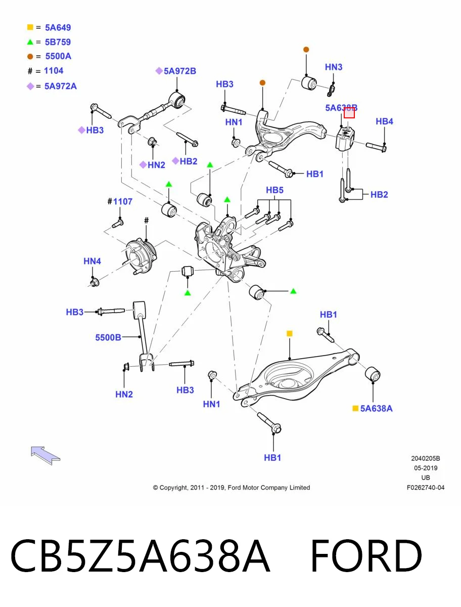 CB5Z5A638A Ford Сайлентблок верхнього важеля