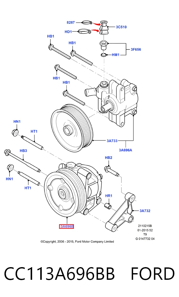 CC113A696BB Ford Насос гідропідсилювача