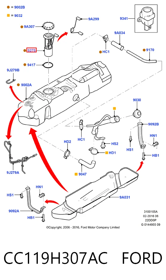 CC119H307AC Ford Електробензонасос