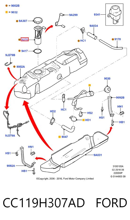 CC119H307AD Ford Електробензонасос