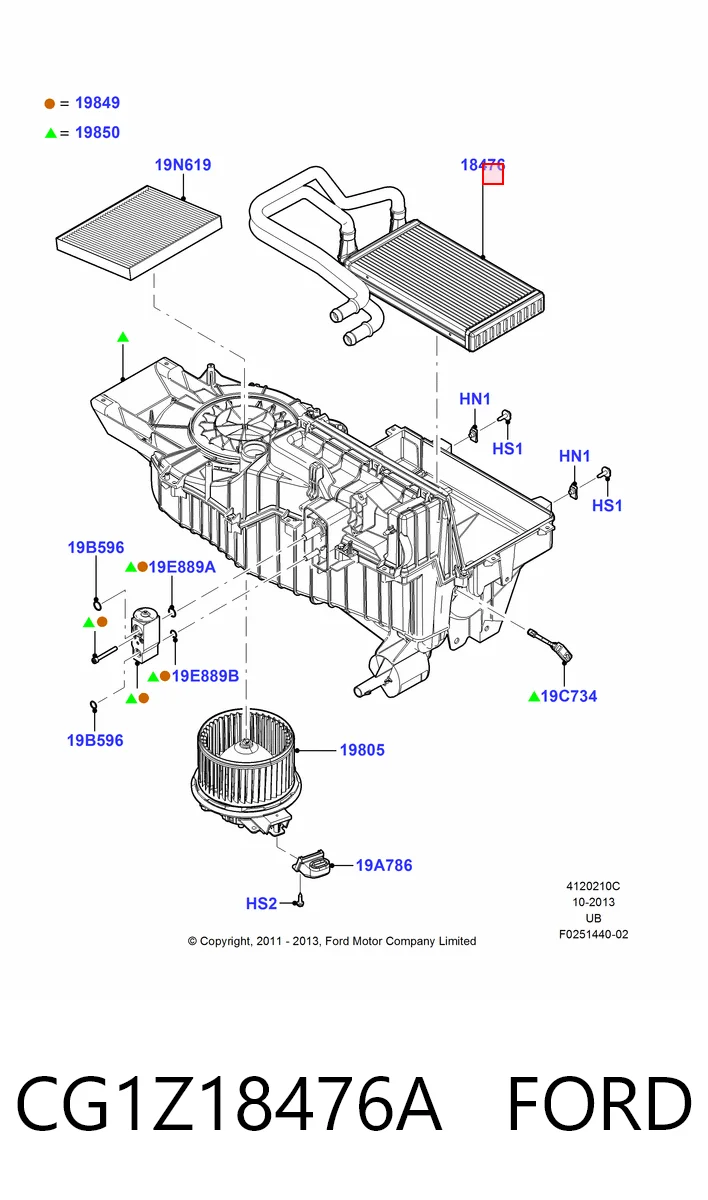 Радіатор опалювача салону на Ford Explorer  U5
