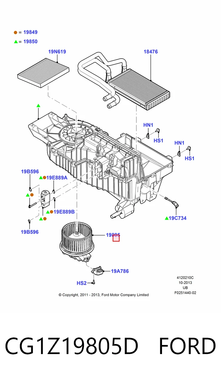 CG1Z19805D Ford Електромотор пічки