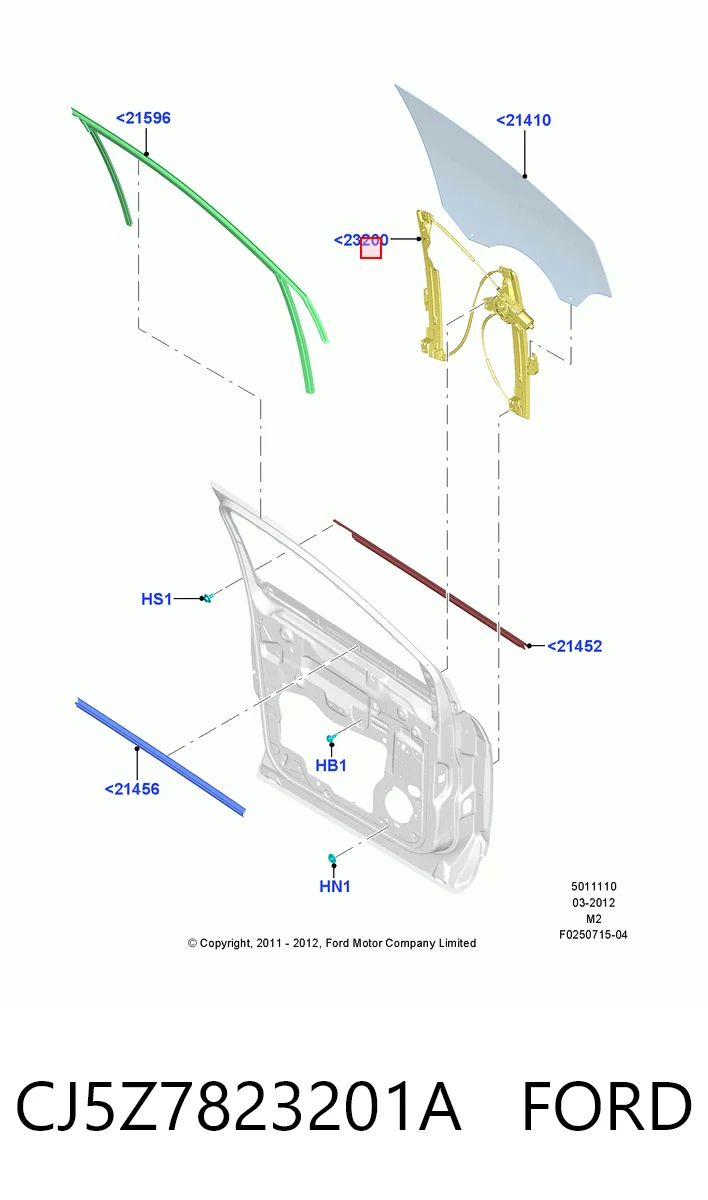 CJ5Z7823201A Ford Підйомник механічний вітрового скла