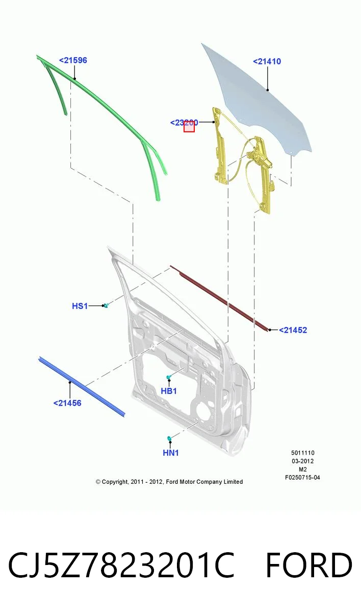 CJ5Z7823201C Ford Підйомник механічний вітрового скла