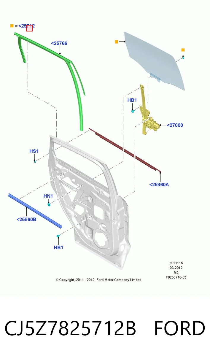 CJ5Z7825712B Ford Вікно задніх дверей