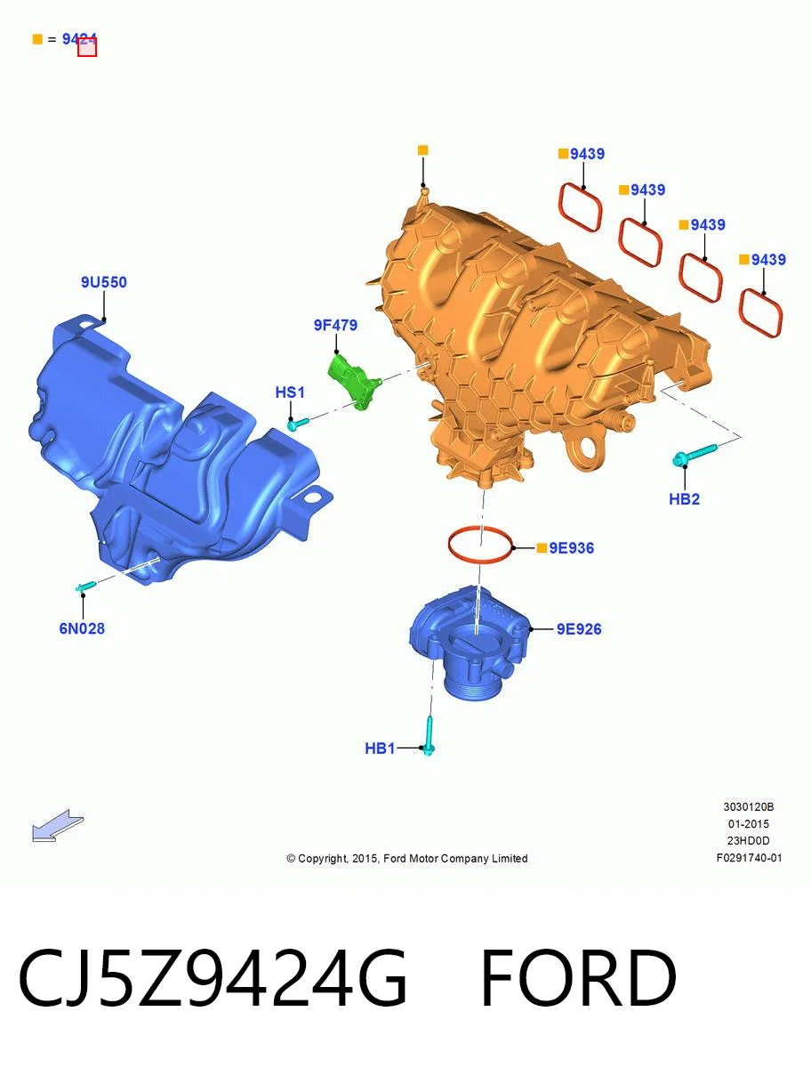 CJ5Z9424G Ford Колектор впускний