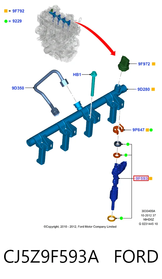 Паливні форсунки STCJ5Z9F593B SAT