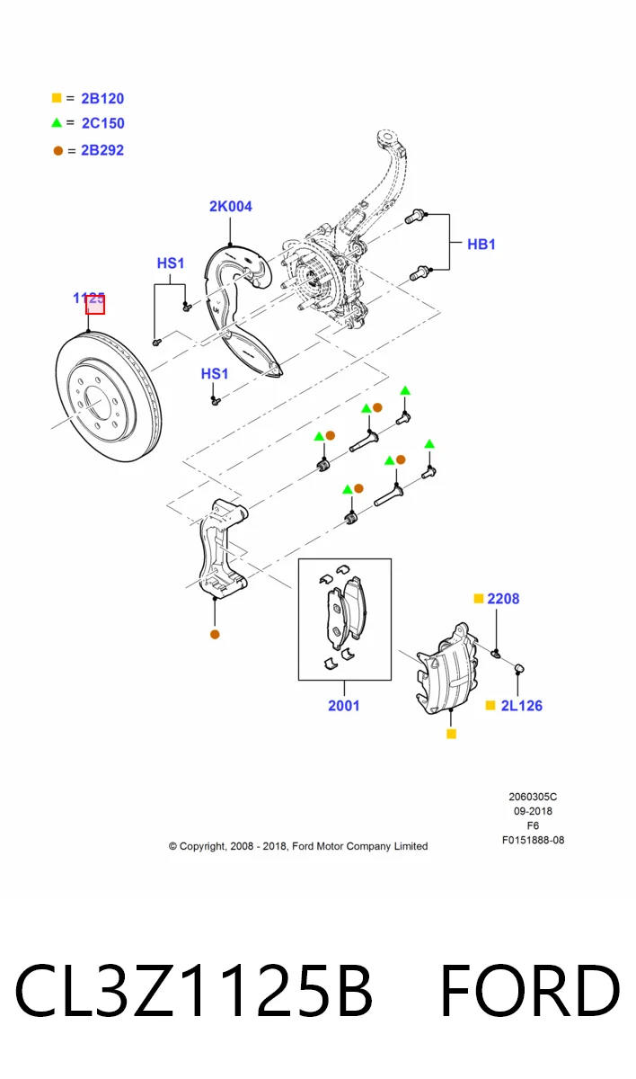 CL3Z1125B Ford Гальмо дискове переднє
