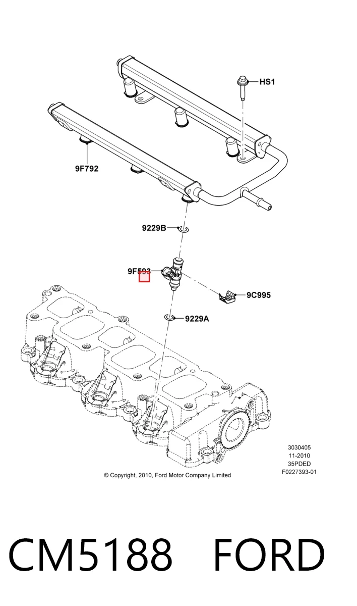 CM5188 Ford Форсунка вприску палива