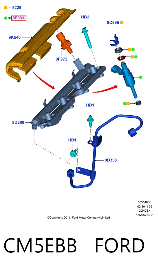 CM5EBB Ford Форсунка вприску палива