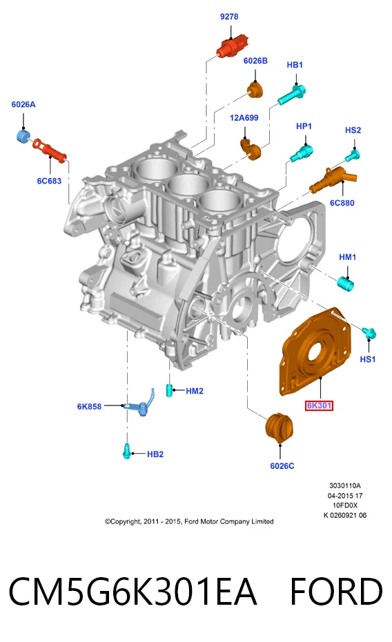 Сальник колінвала двигуна, задній Ford Focus III хетчбек (CB8) (2010 - 2020) ціна, від 20.28 USD