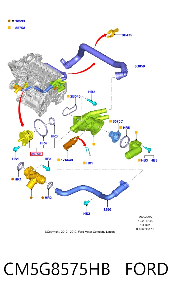 CM5G8575HB Ford Авто термостат