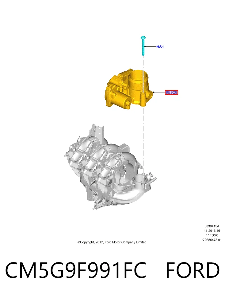 CM5G9F991FC Ford Дросільна заслінка в зборі