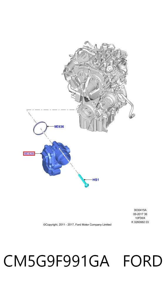 CM5G9F991GA Ford Дросільна заслінка в зборі