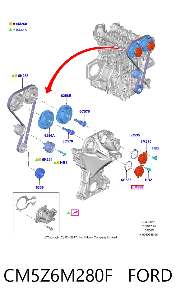 CM5Z6M280F Ford Регулятор фаз газорозподілу