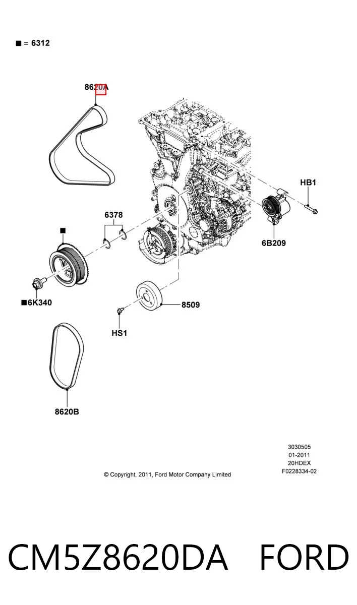 Ремінь кондиціонера Mazda RF6C18381