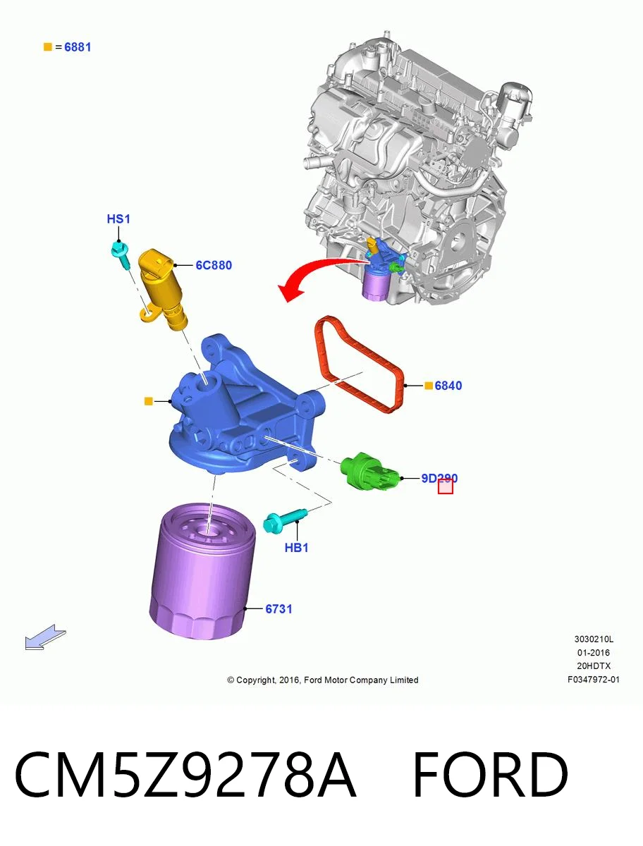 CM5Z9278A Ford Датчик показника тиску масла