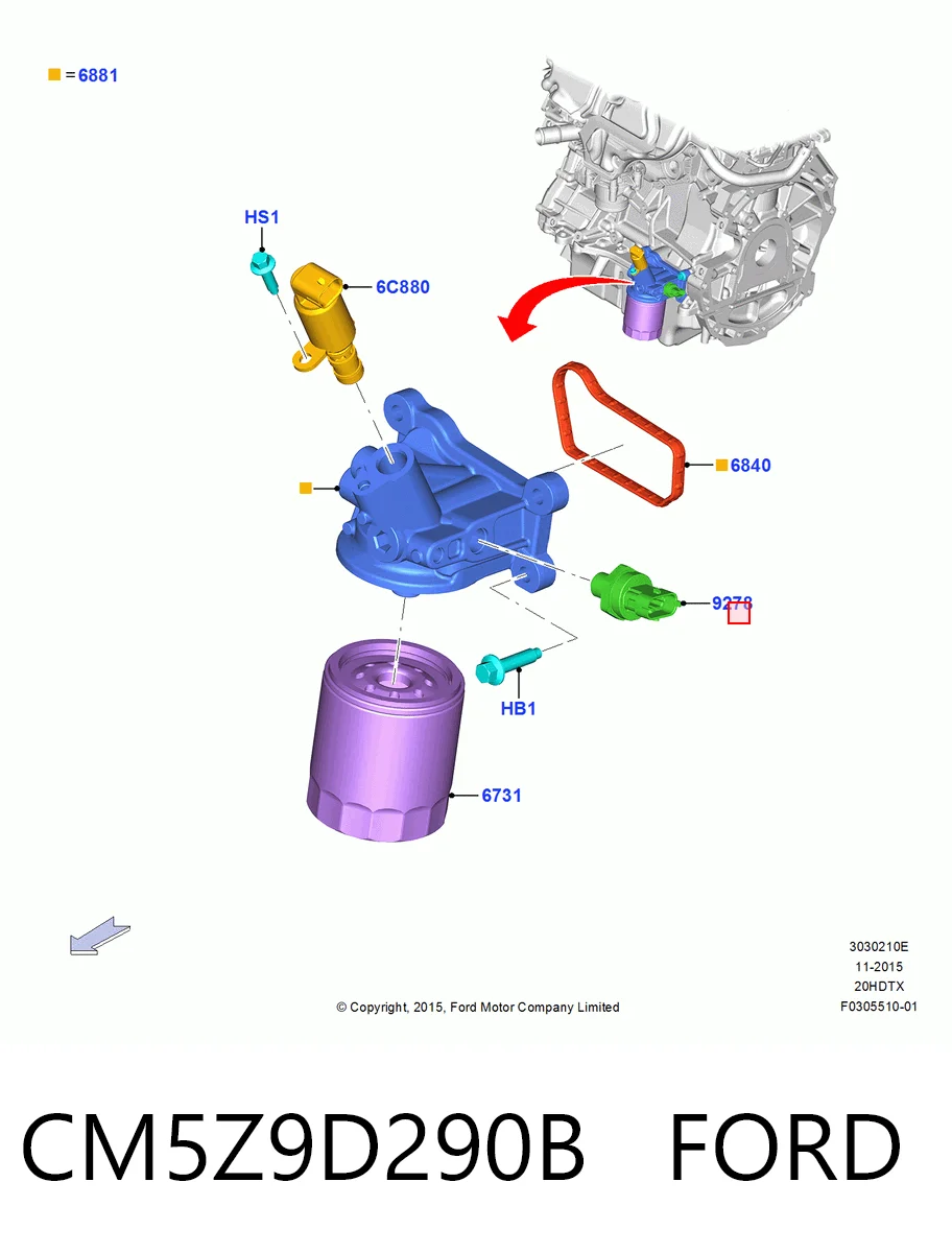 CM5Z9D290B Ford Датчик показника тиску масла