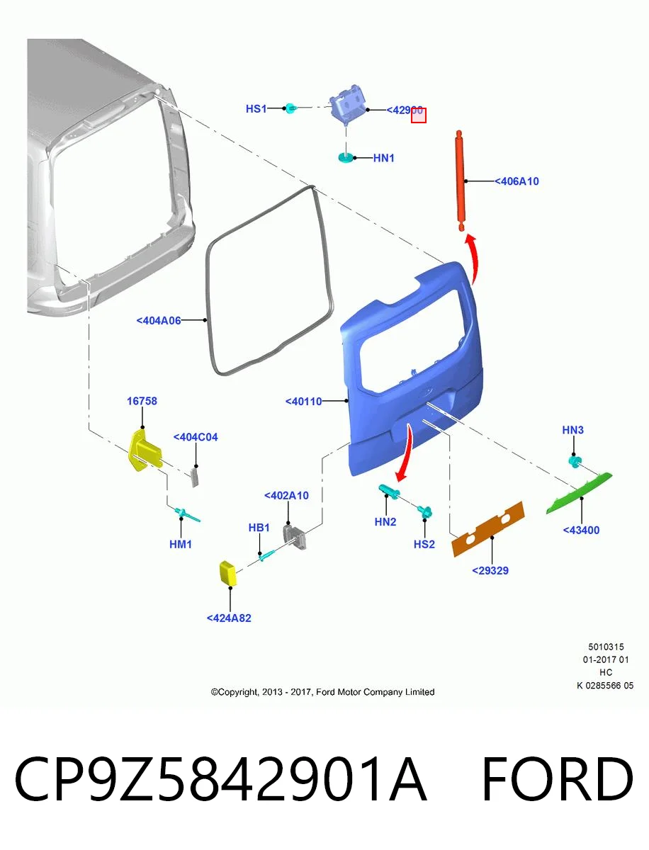 CP9Z5842901A Ford Петля багажника