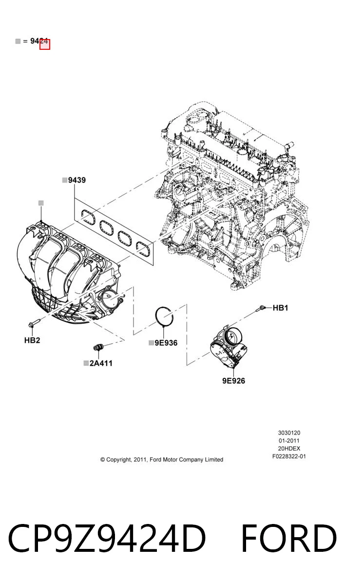 CP9Z9424D Ford Колектор впускний
