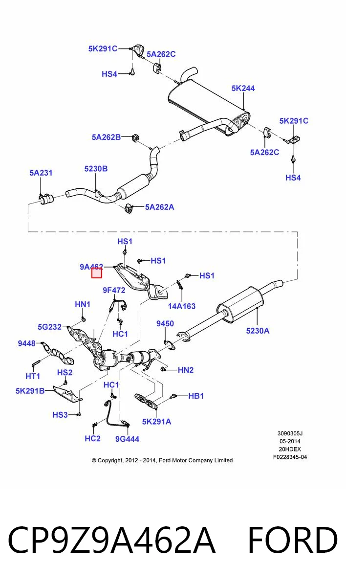 CP9Z9A462A Ford Кришка випускного колектора
