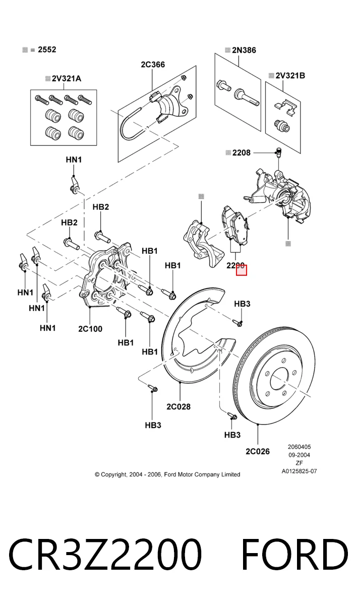 CR3Z2200 Ford Колодки гальмівні задні, дискові
