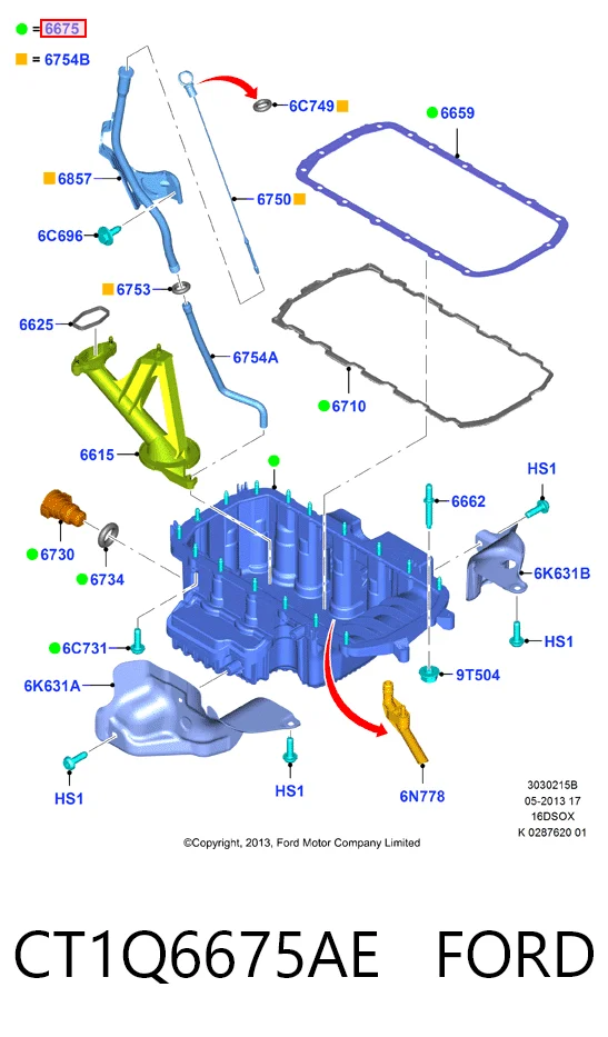 CT1Q6675AE Ford Картер масляний