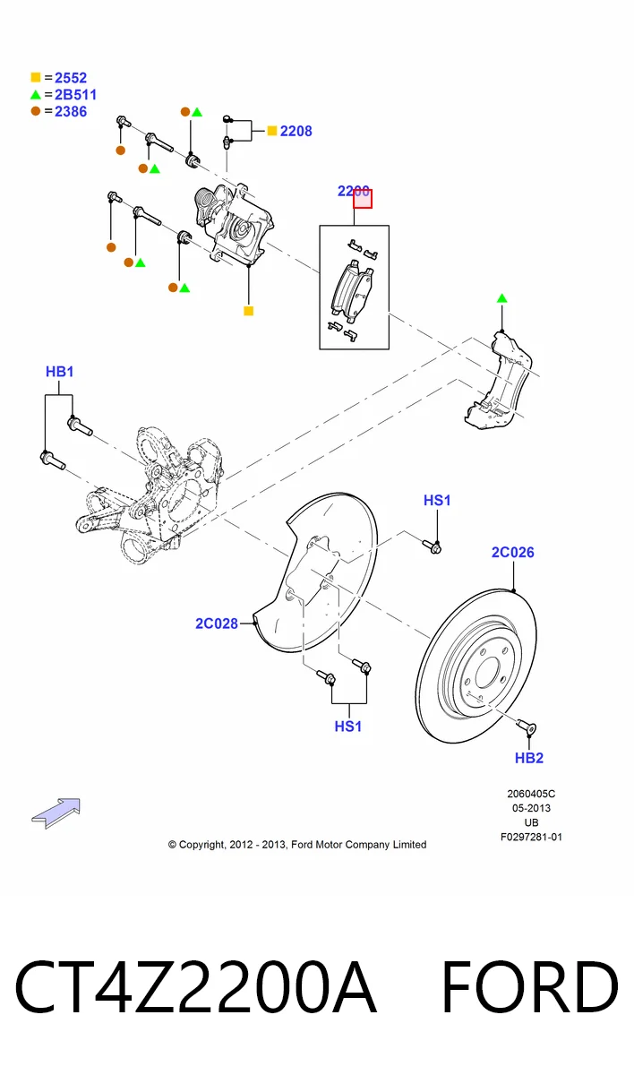 CT4Z2200A Ford Колодки гальмівні задні, дискові