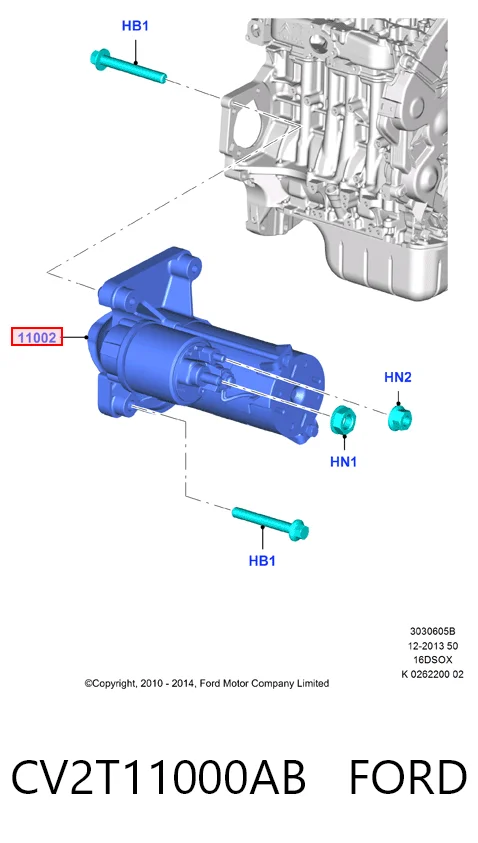 CV2T11000AB Ford Стартер двигуна