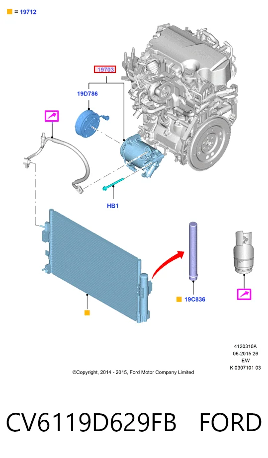 CV6119D629FB Ford Компресор холодоагенту