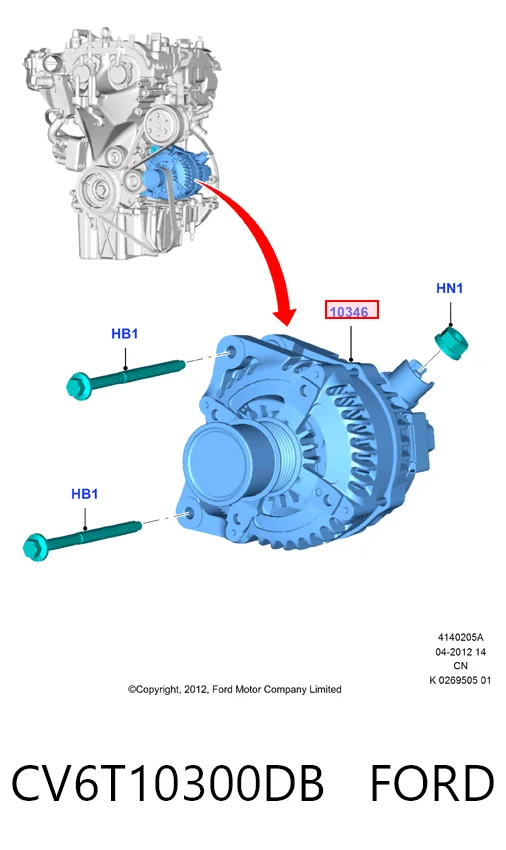CV6T10300DB Ford Авто генератор