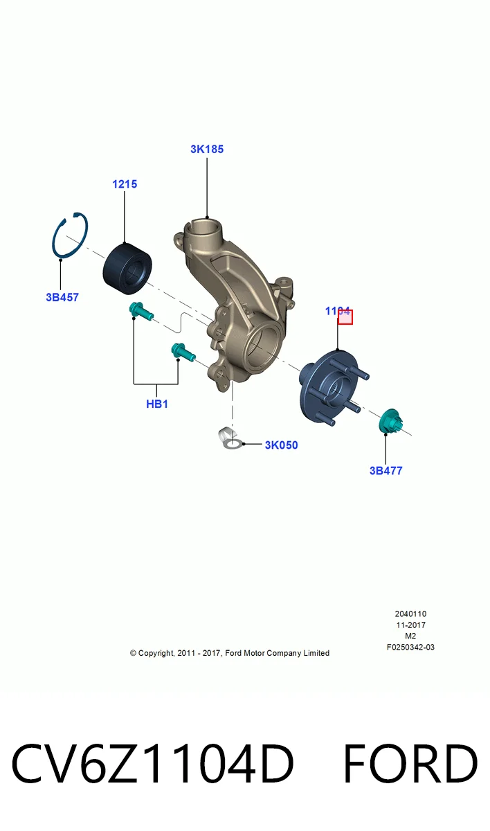 CV6Z1104D Ford Маточина (передня)