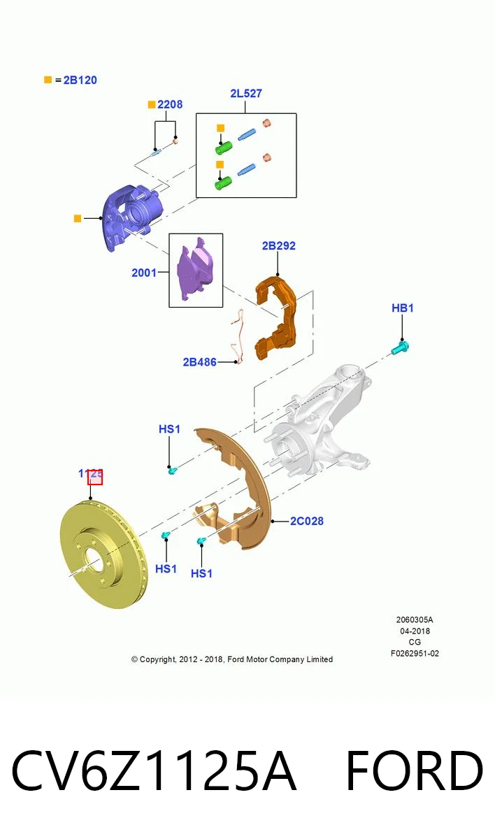 CV6Z1125A Ford Гальмо дискове переднє
