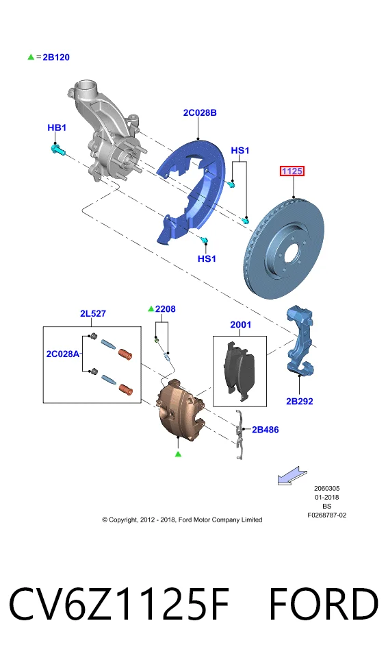 CV6Z1125F Ford Гальмо дискове переднє