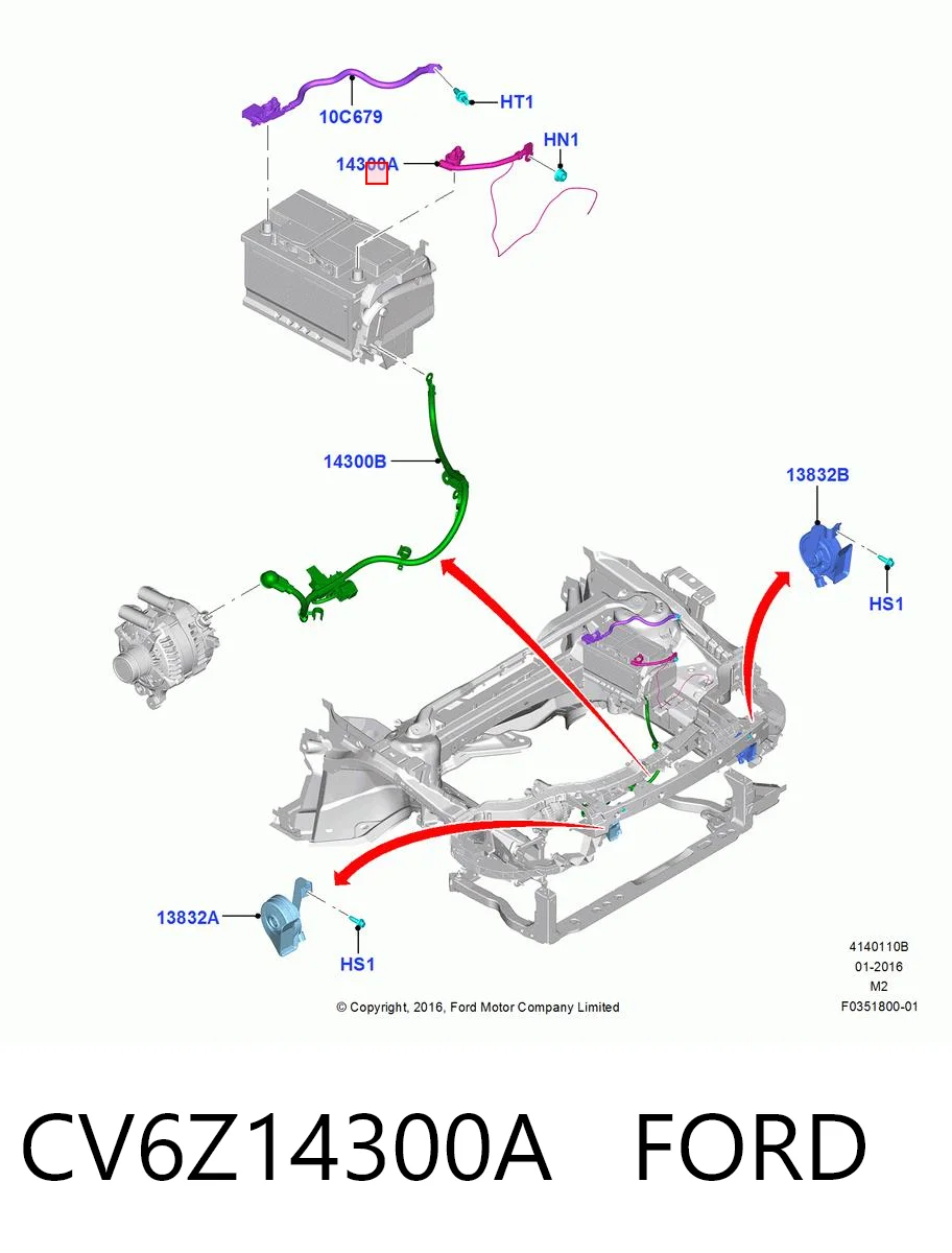 CV6Z14300A Ford Авто акумулятор