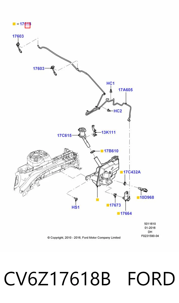 CV6Z17618B Ford Бачок склоомивача
