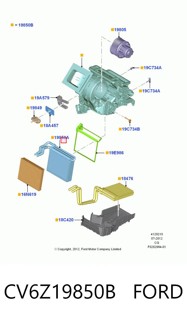 CV6Z19850B Ford Охолоджувач повітря