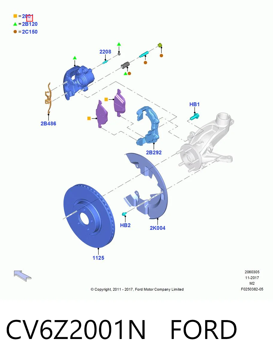 CV6Z2001N Ford Передні гальмівні колодки