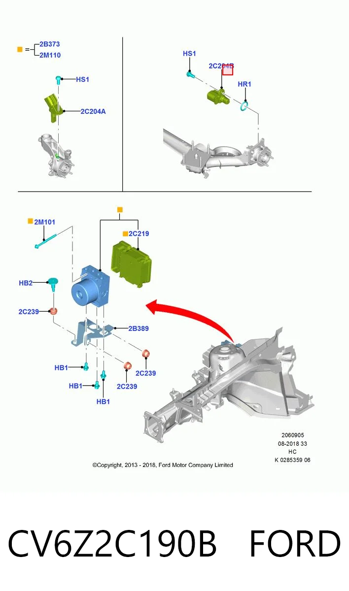 CV6Z2C190B Ford Датчик АБС (ABS) задній